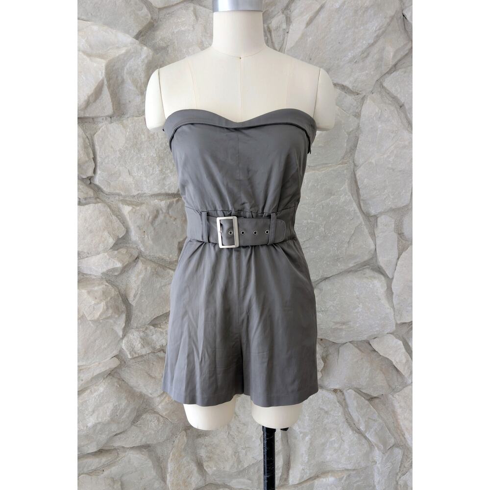 Early 2000s Laila Azhar Strapless Sweetheart Neck Romper with Corset ties